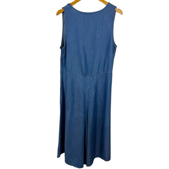 Soft Surroundings Romper Denim Blue Chambray Culottes Jumpsuit Women Size Medium - Picture 10 of 15